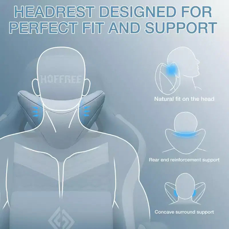 Sedia da gaming massaggiante in tessuto traspirante, sedia da ufficio ergonomica per PC con poggiapiedi e regolabile