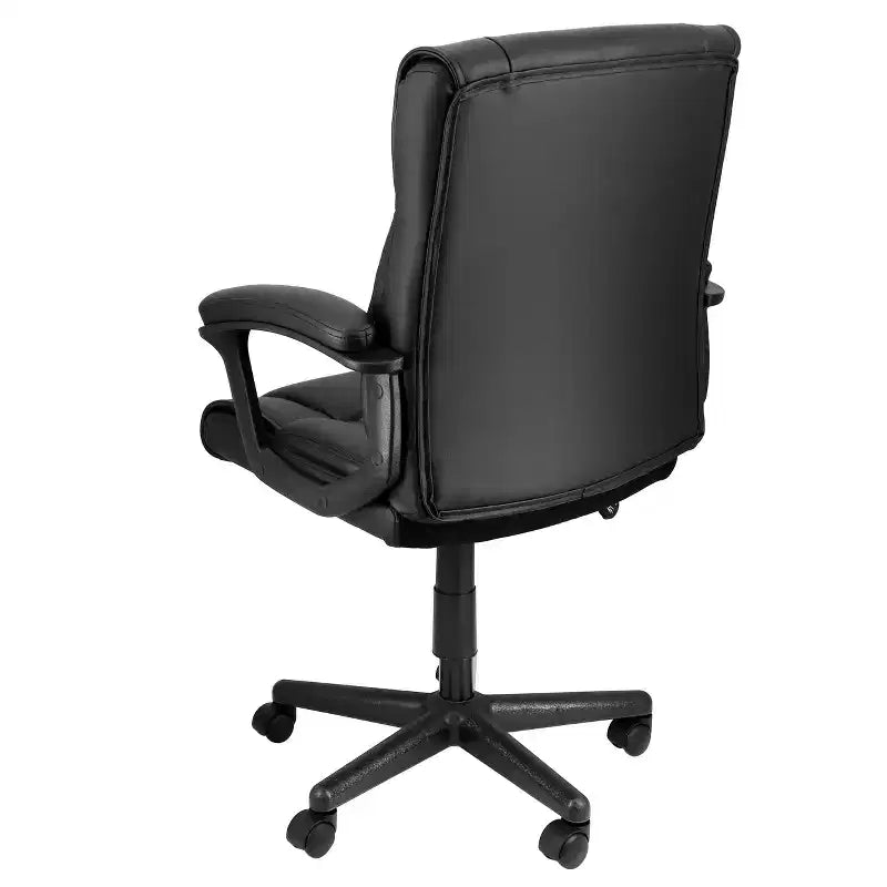 Sedia da Ufficio Elama in Similpelle Nera Regolabile a Mezza Altezza
