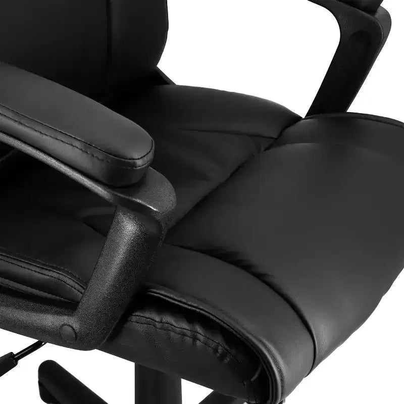 Sedia da Ufficio Elama in Similpelle Nera Regolabile a Mezza Altezza