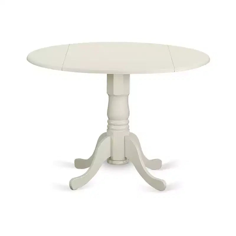 Set tavolo da pranzo rotondo 5 pezzi bianco lino