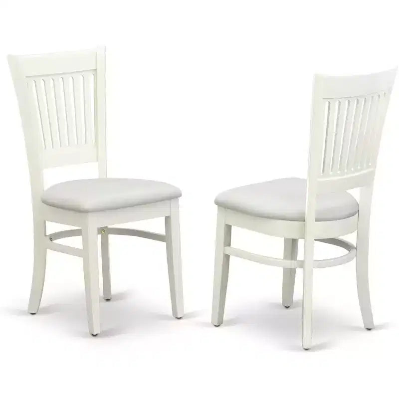 Set tavolo da pranzo rotondo 5 pezzi bianco lino