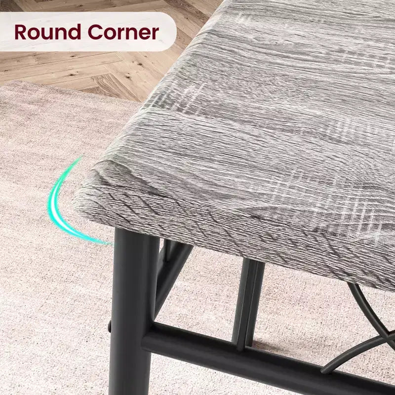 Set tavolo da pranzo, Set tavolo da cucina per 4 persone, Set tavolo da pranzo in legno da 4 pezzi con 4 sedie, Set tavolo rettangolare da cucina per piccoli spazi