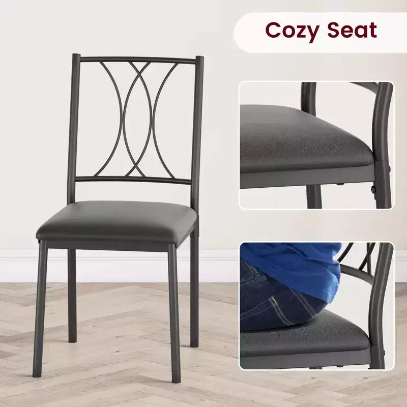 Set tavolo da pranzo, Set tavolo da cucina per 4 persone, Set tavolo da pranzo in legno da 4 pezzi con 4 sedie, Set tavolo rettangolare da cucina per piccoli spazi