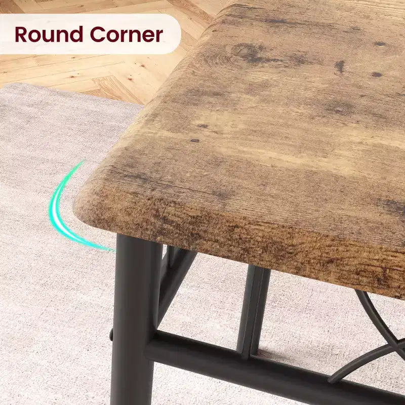Set tavolo da pranzo, Set tavolo da cucina per 4 persone, Set tavolo da pranzo in legno da 4 pezzi con 4 sedie, Set tavolo rettangolare da cucina per piccoli spazi