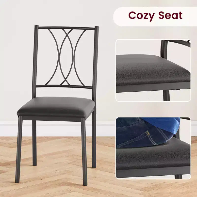Set tavolo da pranzo, Set tavolo da cucina per 4 persone, Set tavolo da pranzo in legno da 4 pezzi con 4 sedie, Set tavolo rettangolare da cucina per piccoli spazi