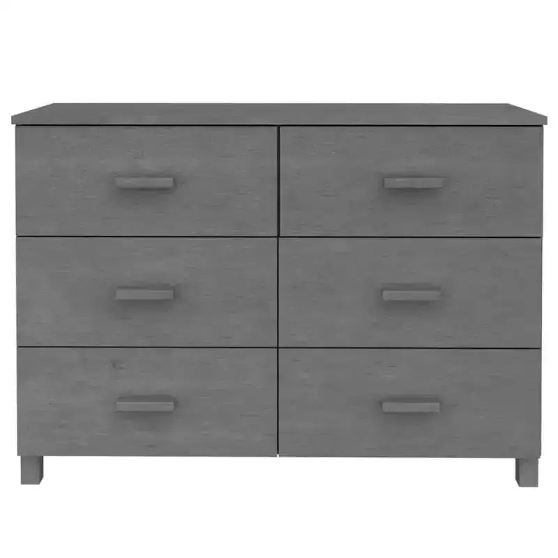HAMAR Cassettiera Grigio Scuro 44.5x15.7x31.5 Legno Massello Pino