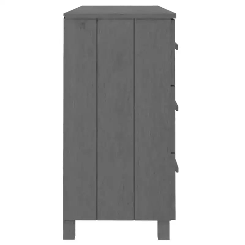 HAMAR Cassettiera Grigio Scuro 44.5x15.7x31.5 Legno Massello Pino