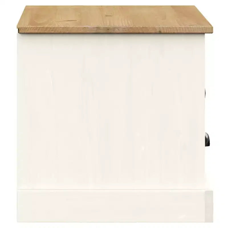 Mobile porta TV VIGO in legno massello di pino bianco - 105,9x39,9x39,9 cm con cassetto, ripiano aperto e armadietto, facile da pulire
