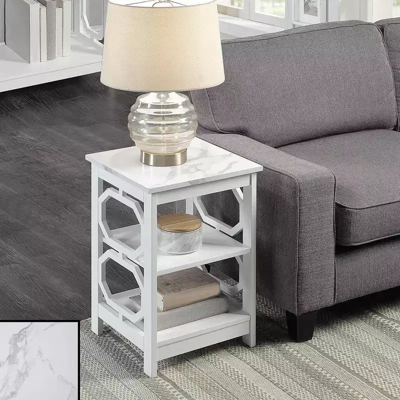 Tavolino da divano/letto rettangolare in legno bianco, altezza 23,75 pollici, 1 pezzo