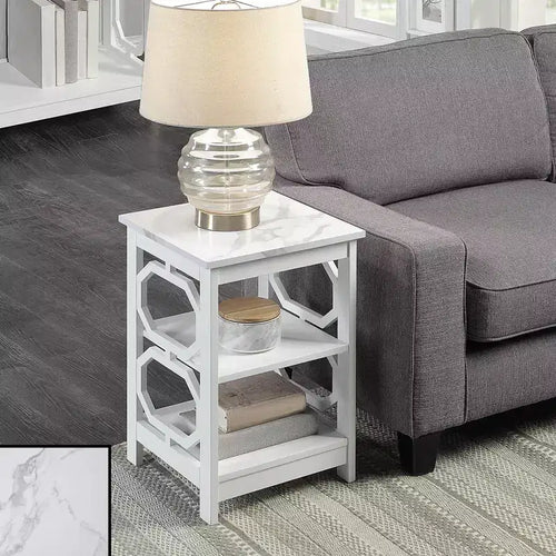 23.75 in.H White Color Rectangle Wood Table Top End Table 1 -piece