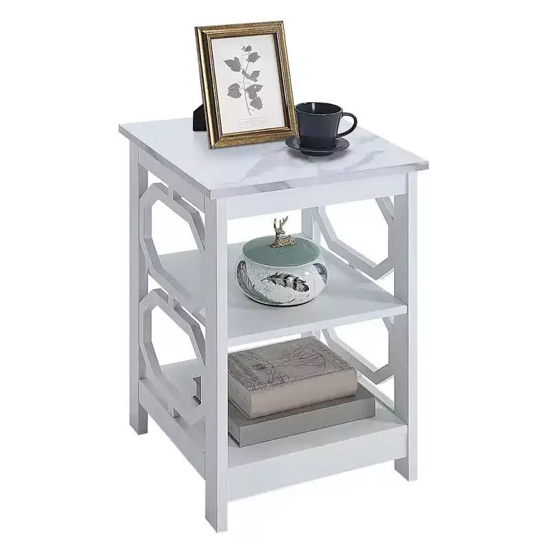Tavolino da divano/letto rettangolare in legno bianco, altezza 23,75 pollici, 1 pezzo