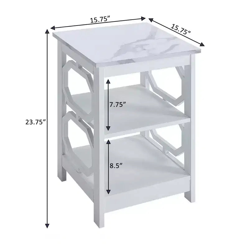 Tavolino da divano/letto rettangolare in legno bianco, altezza 23,75 pollici, 1 pezzo