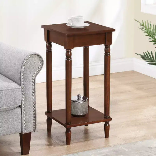 HomeStock 28 in.H Brown Color Rectangle Wood Table Top End Table 1 -piece