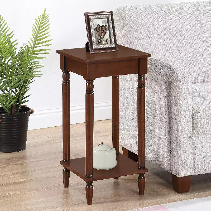 Tavolino rettangolare con piano in legno, colore marrone, altezza 28 pollici - 1 pezzo