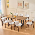 KERDOM Wooden Dining Chairs Set of 8, Modern Fabric Upholstered Dining Room Chair , Armless Wide Seat Cushion, Farmhouse Dinner Chair ,Beige