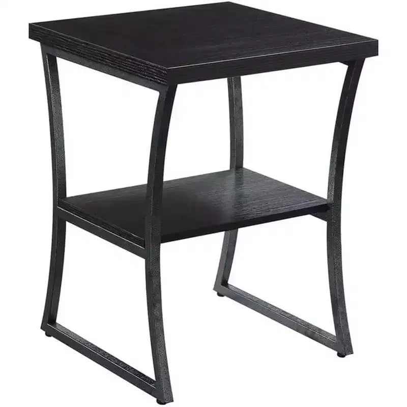 Tavolino Belmont a tre ripiani con vani aperti, design a croce e finitura elegante per esposizione o uso quotidiano