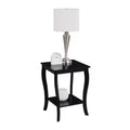 HomeStock Belmont Square End Table with Two Tier Shelving, Classic Transitional Accent Side Table with Spacious Storage for Living Room Dcor