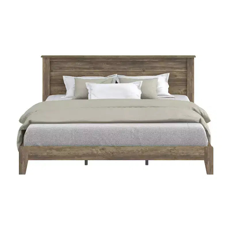 Letto matrimoniale King Tiena Lencia con testiera in rovere nodoso