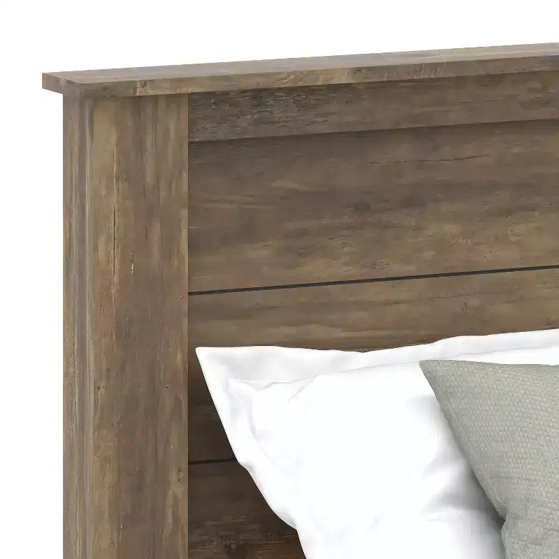 Letto matrimoniale King Tiena Lencia con testiera in rovere nodoso