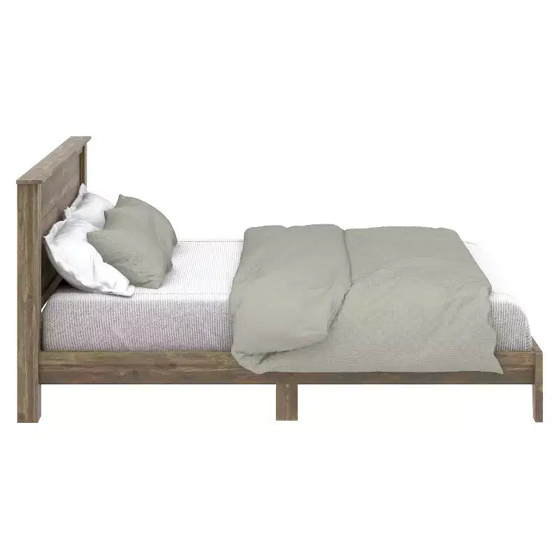 Letto matrimoniale King Tiena Lencia con testiera in rovere nodoso
