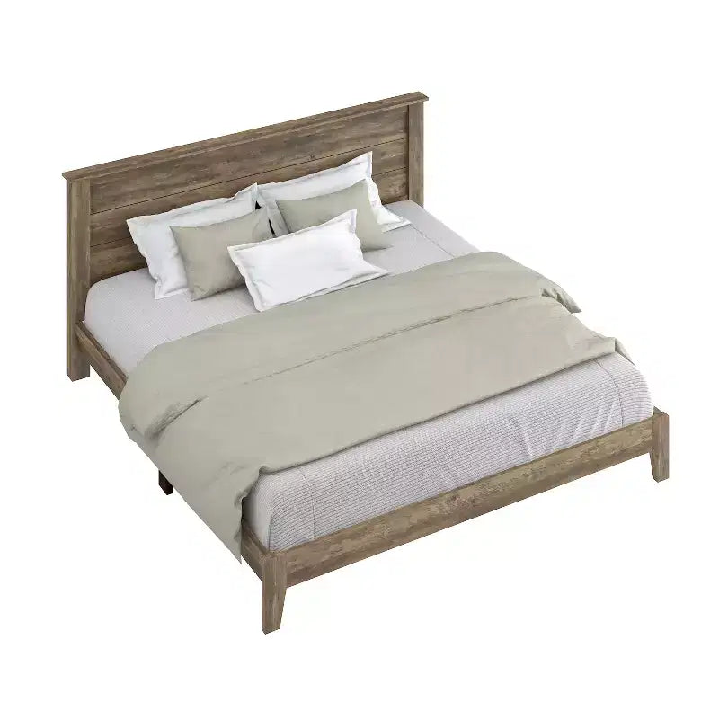 Letto matrimoniale King Tiena Lencia con testiera in rovere nodoso
