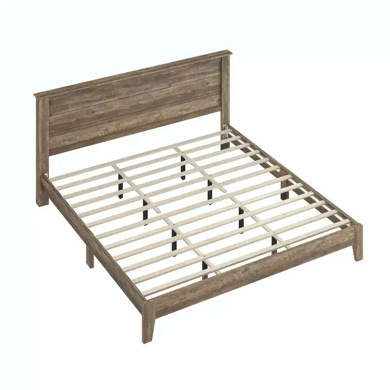 Letto matrimoniale King Tiena Lencia con testiera in rovere nodoso