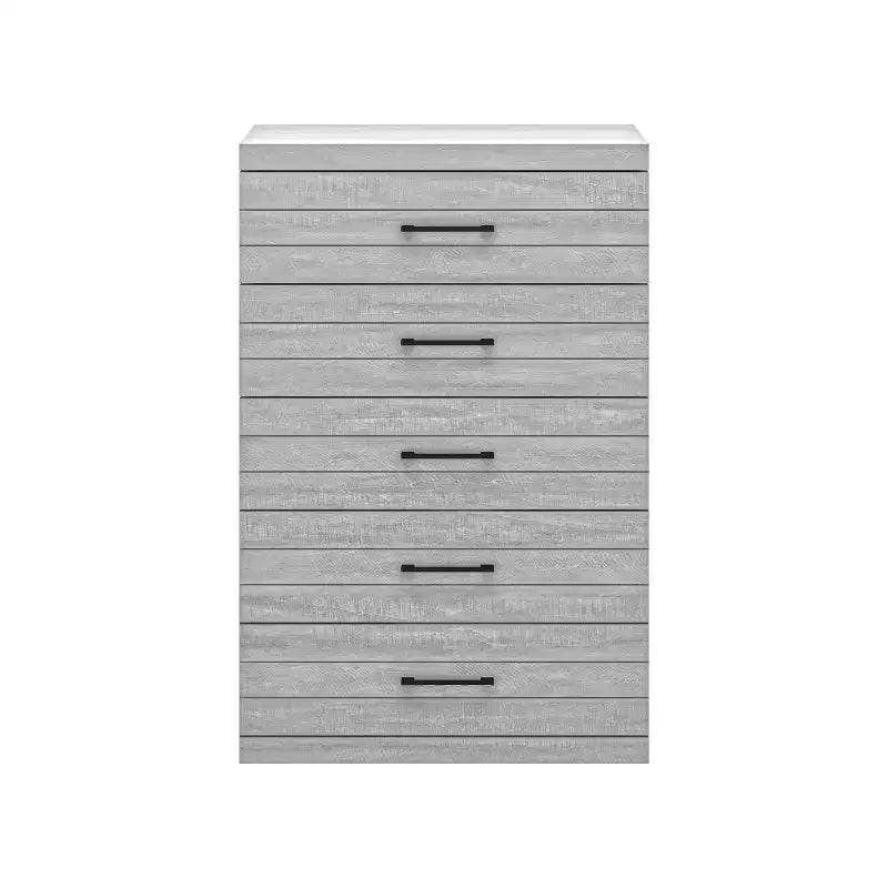 Cassettiera a 5 cassetti Hamsper (Interlock) - Quercia grigio polvere