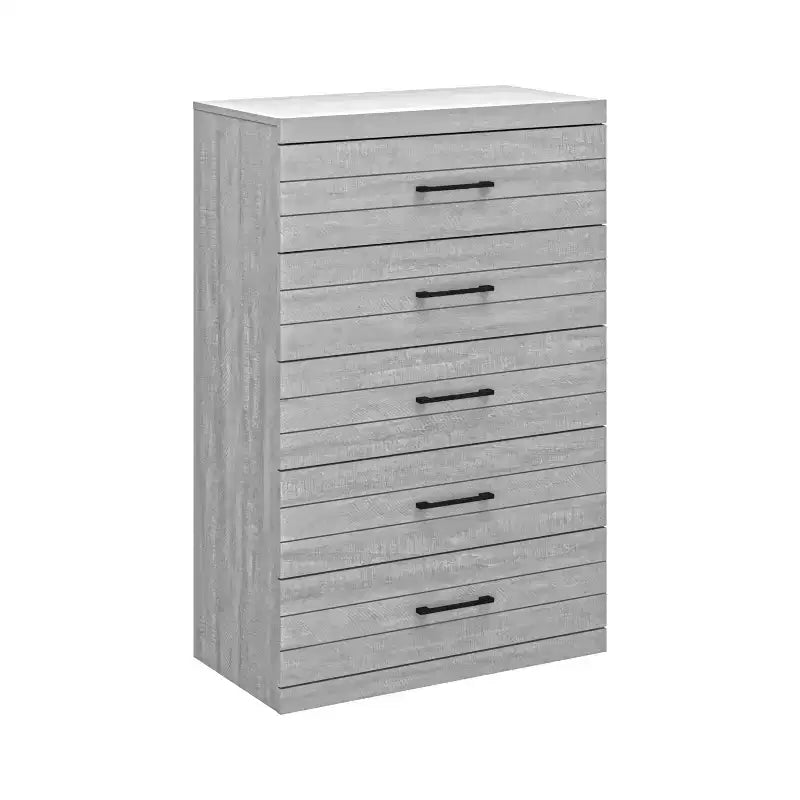 Cassettiera a 5 cassetti Hamsper (Interlock) - Quercia grigio polvere