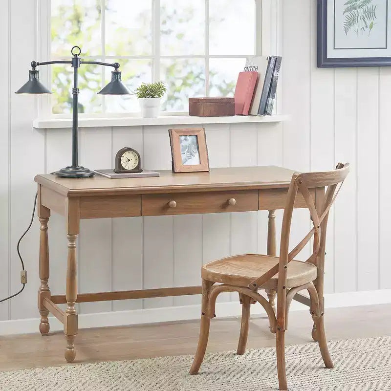 GDFStudio Crista Traditional Wooden Desk with 1 Drawer
