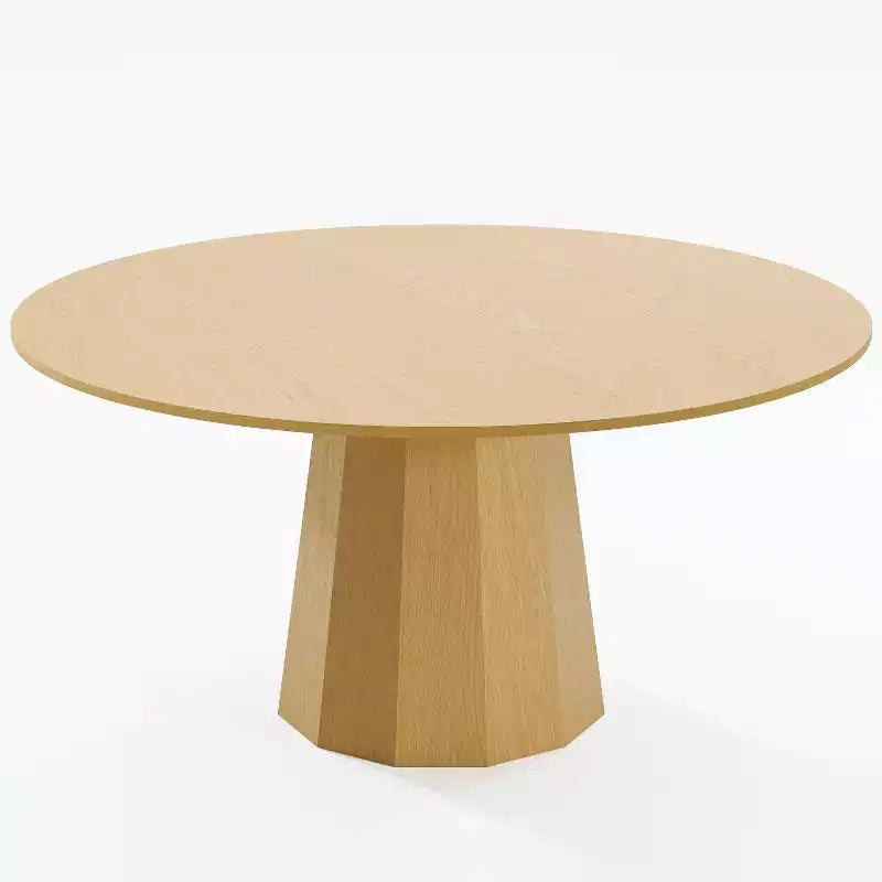 Tavolo da pranzo rotondo in legno massello da 60 pollici di altezza, tavolo da cucina per 6-8 persone con piano e base affusolata per soggiorno/sala da pranzo/ufficio, colore naturale