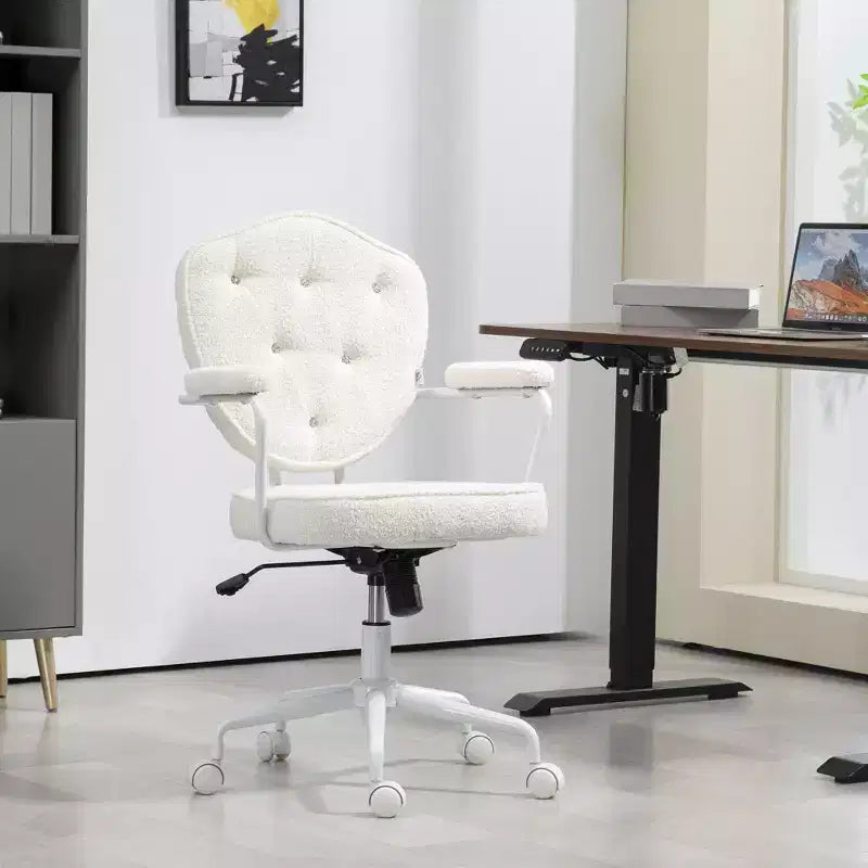 Sedie da scrivania per ufficio, sedia da trucco imbottita con altezza regolabile, sedia girevole per ufficio, studio, sala lettura