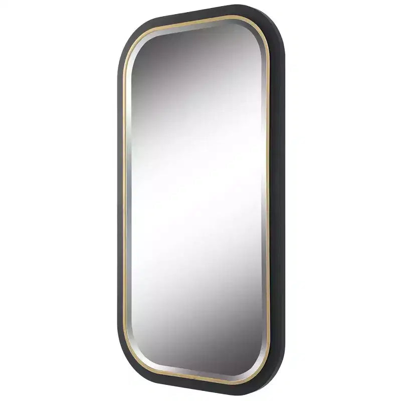 Specchio da parete rettangolare Nevaeh Oro Nero 23 1/4 x 43 1/4