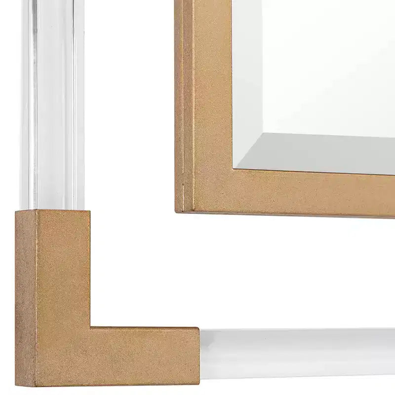 Specchio da parete quadrato Balkan Metallic Gold Leaf 40