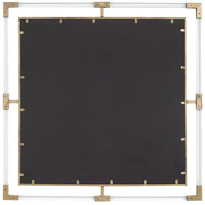 Specchio da parete quadrato Balkan Metallic Gold Leaf 40