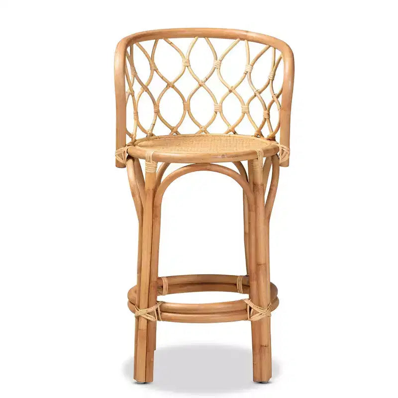 Sgabello da bar Diana in rattan, altezza bancone, colore naturale - bali &; pari