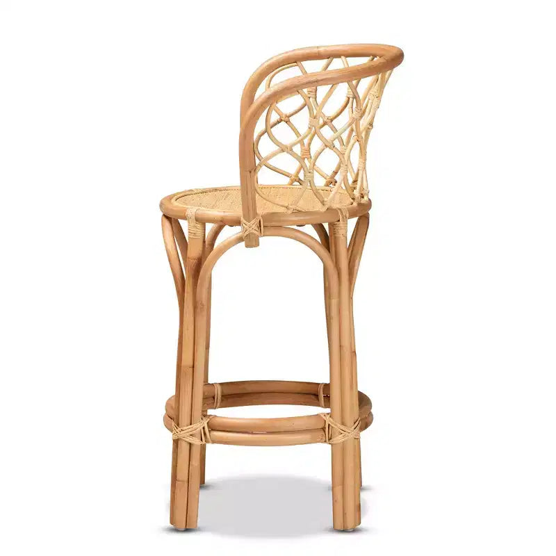 Sgabello da bar Diana in rattan, altezza bancone, colore naturale - bali &; pari