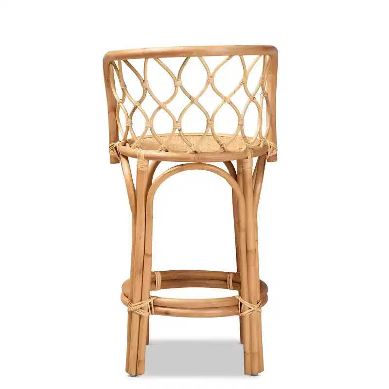 Sgabello da bar Diana in rattan, altezza bancone, colore naturale - bali &; pari