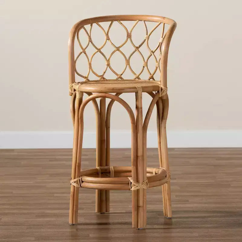 Sgabello da bar Diana in rattan, altezza bancone, colore naturale - bali &; pari