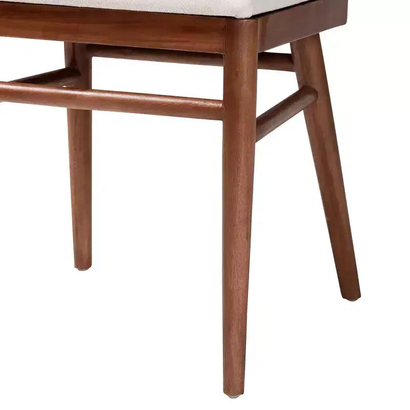 Sedia da pranzo bali &; pari Denver in legno di acacia e giunco marino bianco/noce: Stile bohémien, imbottitura in schiuma