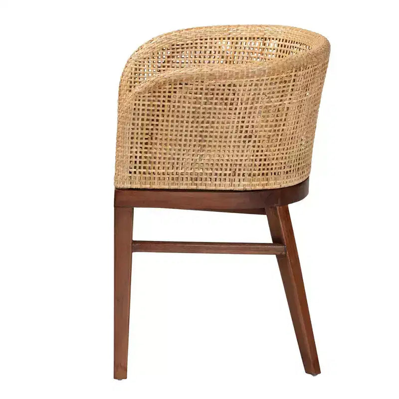 bali &; pari Sedia da pranzo Papua: Struttura in acacia, Rattan intrecciato, Design bohémien, Montaggio richiesto