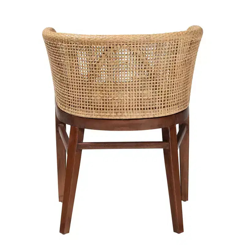 bali &; pari Sedia da pranzo Papua: Struttura in acacia, Rattan intrecciato, Design bohémien, Montaggio richiesto