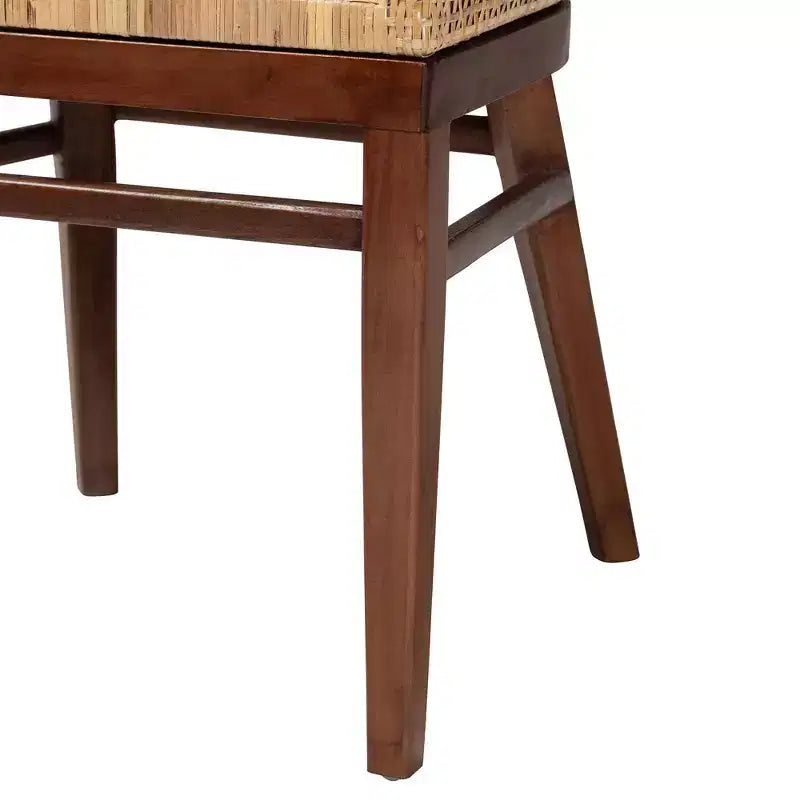 bali &; pari Sedia da pranzo Papua: Struttura in acacia, Rattan intrecciato, Design bohémien, Montaggio richiesto
