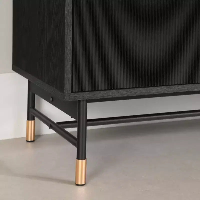 Arlo Sideboard Frassino Rovere/Oro: Credenza Moderna con Vano Contenitore, Mobile da Ingresso, Madia Buffet