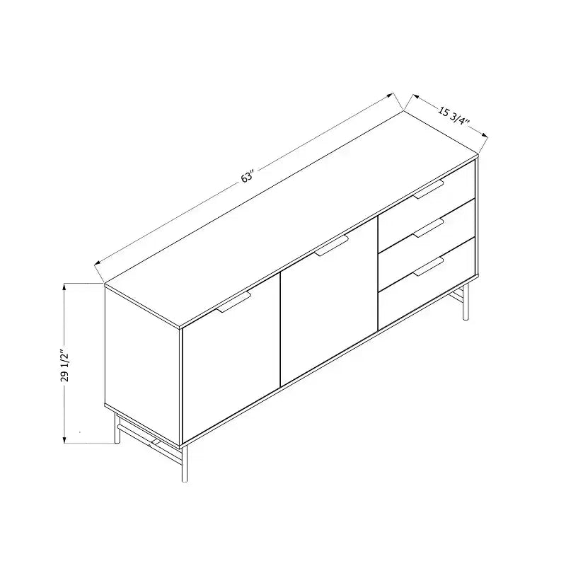 Arlo Sideboard Frassino Rovere/Oro: Credenza Moderna con Vano Contenitore, Mobile da Ingresso, Madia Buffet