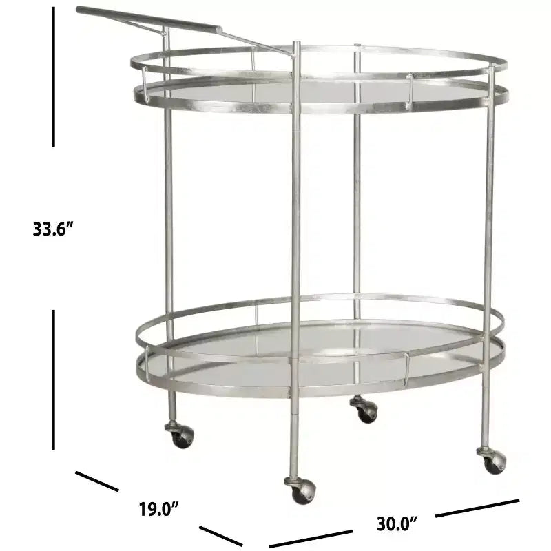 Carrello bar Dante - Argento/Specchio
