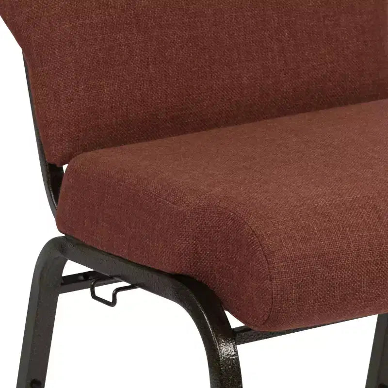 Sedia per auditorium Advantage - Sedia imbottita impilabile - Sedile largo 52 cm - Tessuto cannella/Struttura venata oro
