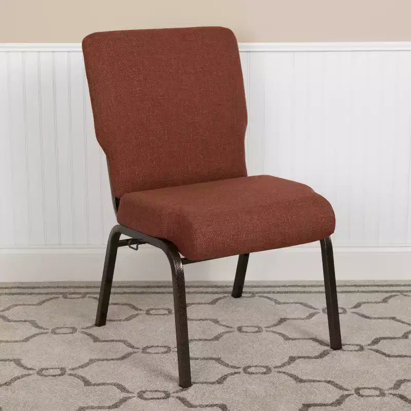 Advantage Auditorium Chair - Stacking Padded Chair - 20.5inch Wide Seat - Cinnamon Fabric/Gold Vein Frame