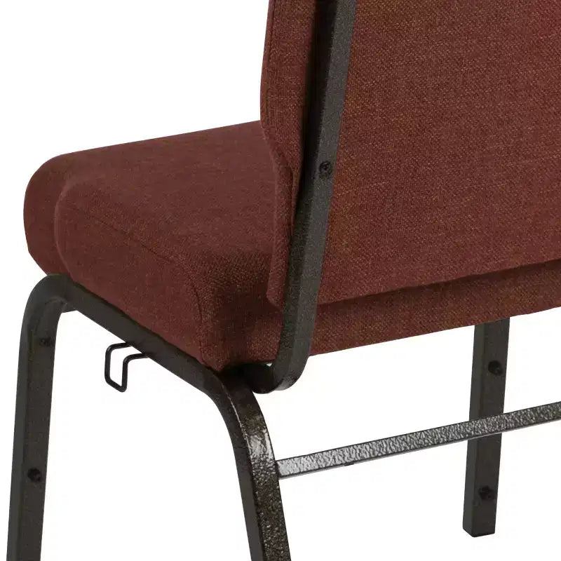 Advantage Auditorium Chair - Stacking Padded Chair - 20.5inch Wide Seat - Cinnamon Fabric/Gold Vein Frame