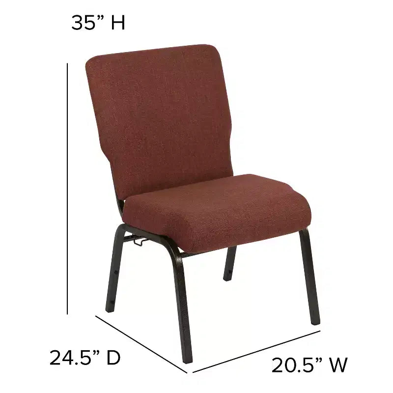 Sedia per auditorium Advantage - Sedia imbottita impilabile - Sedile largo 52 cm - Tessuto cannella/Struttura venata oro
