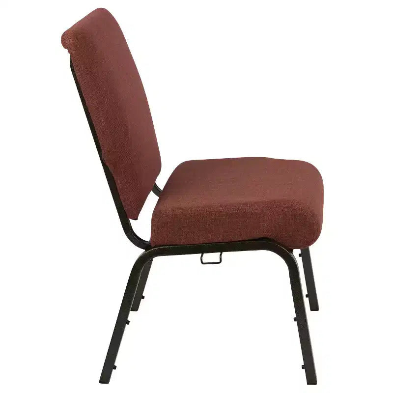 Sedia per auditorium Advantage - Sedia imbottita impilabile - Sedile largo 52 cm - Tessuto cannella/Struttura venata oro